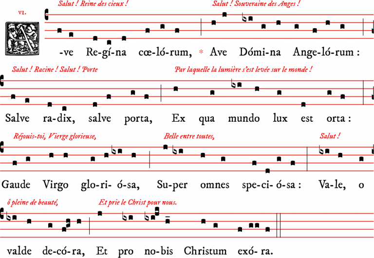 Plain-chant romain - Ave Regina cœlorum - ton simple - Liturgia